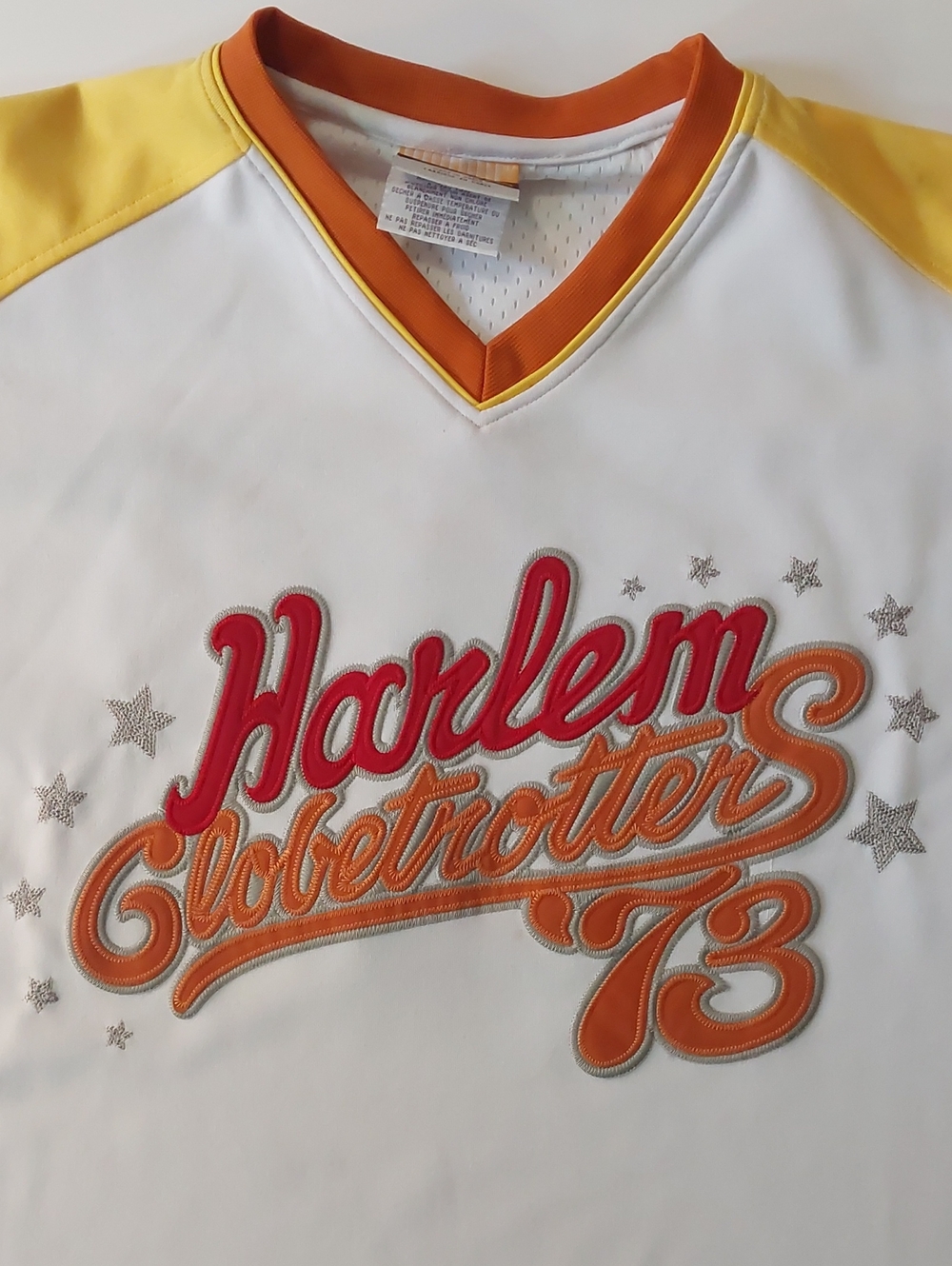 Vintage Platinum FUBU Harlem Globetrotters 73 Jersey Mesh V-Neck XL